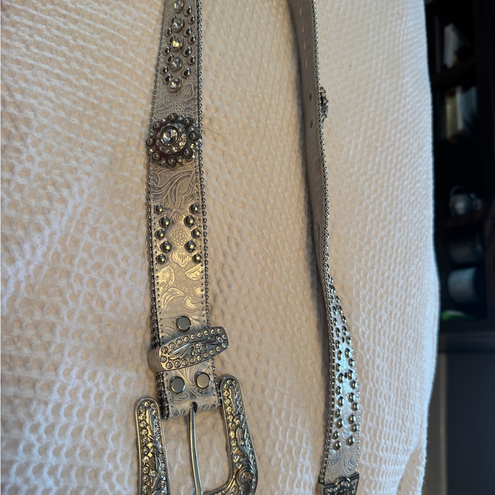 Silver Embellished Women's Belt
